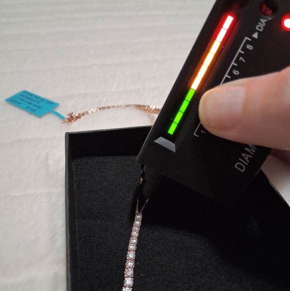 Rose Gold Over 925 SS Moissanite Diamond Tennis Bracelet - Picture 7 of 7